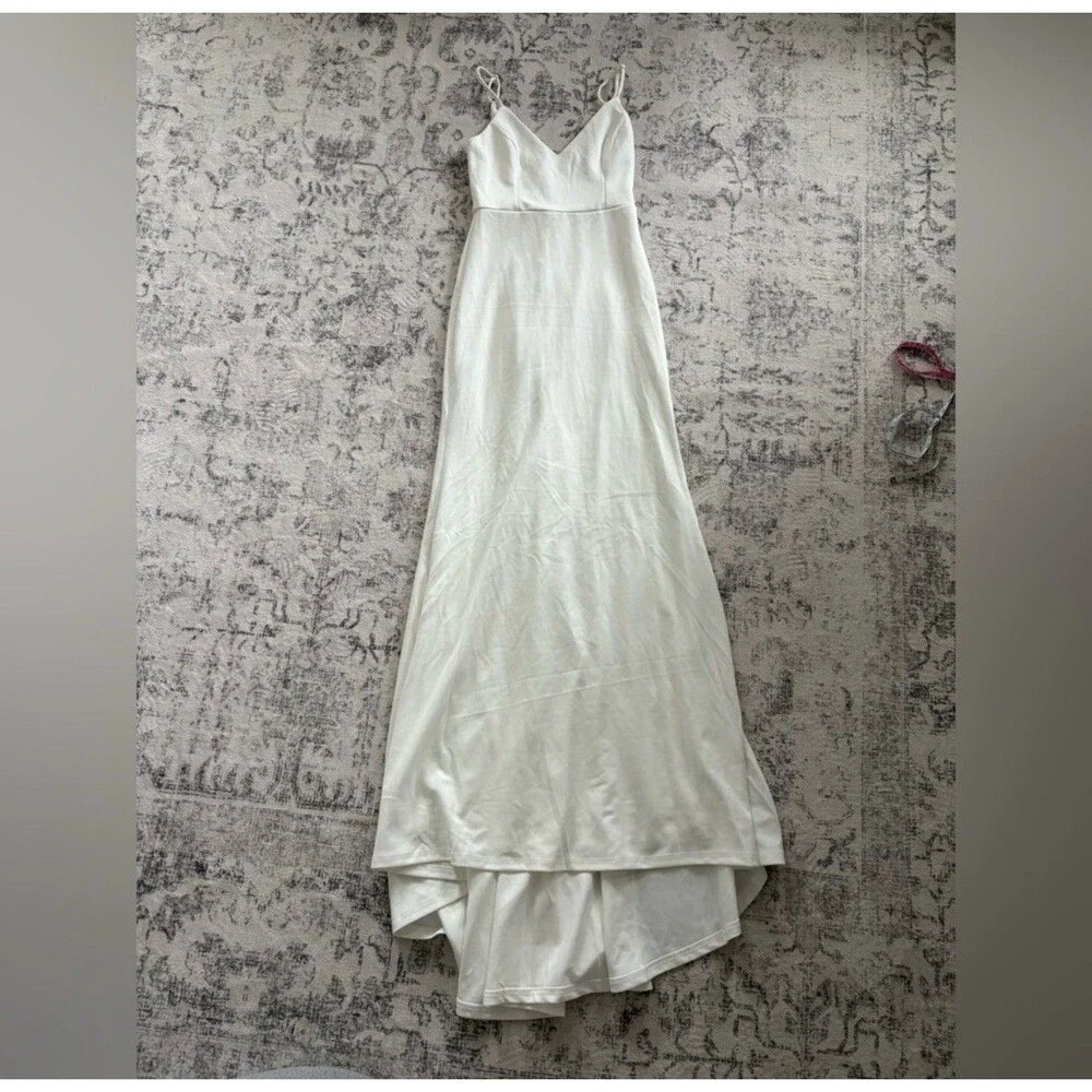 Lulus Feeling of Forever White Sleeveless Mermaid Maxi Dress Size Small Wedding - Picture 2 of 8